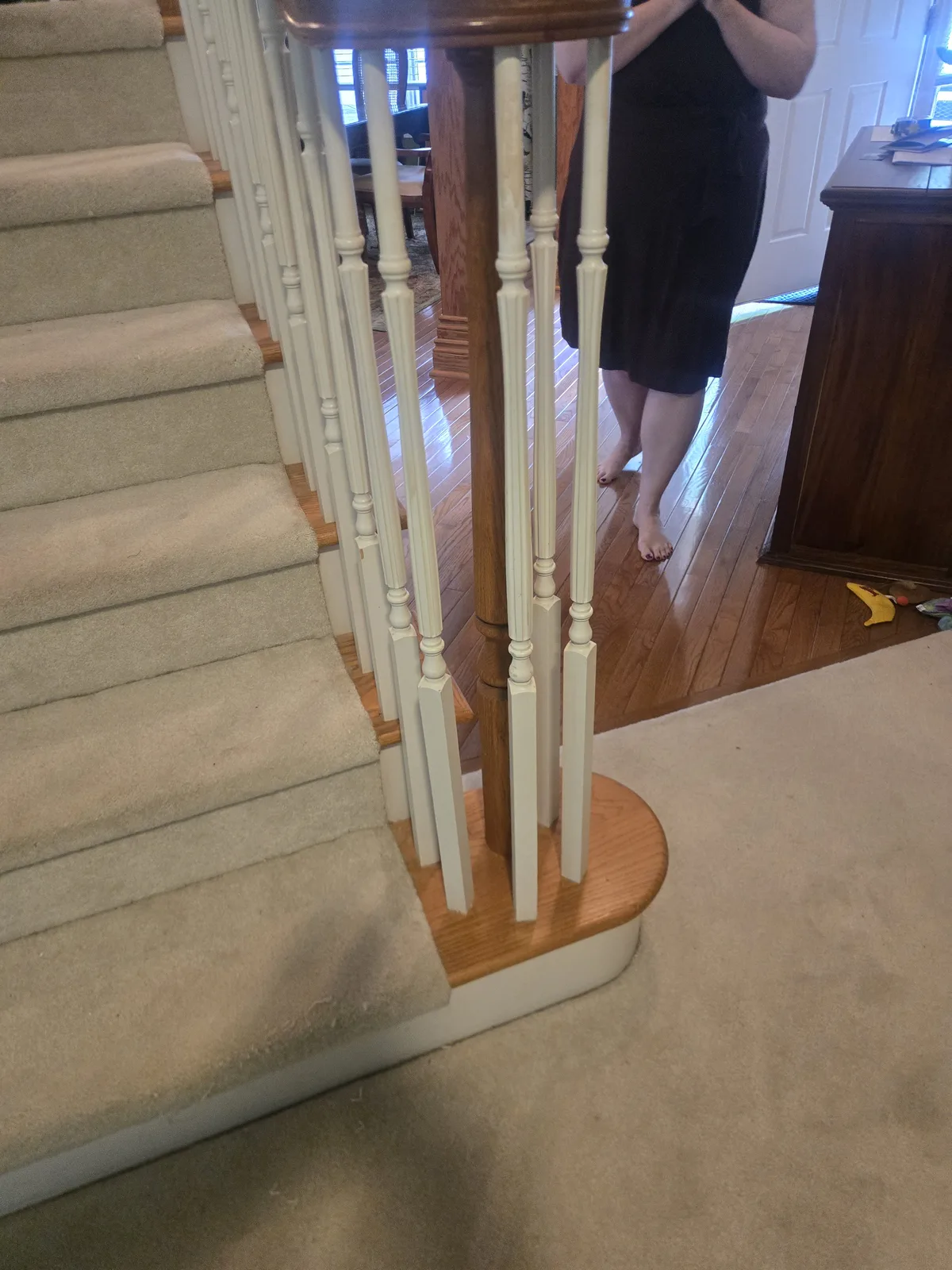 Stair balusters after repair and replacement